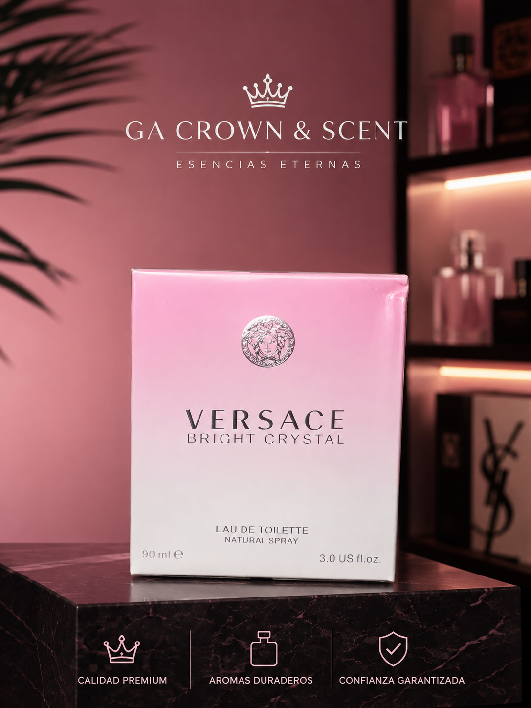 Versace Bright Crystal Eau de Toilette 90 ml – Fragancia Femenina