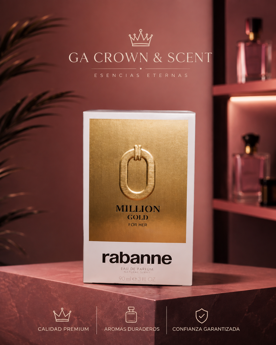 Rabanne Million Gold For Her Eau de Parfum 90 ml – Fragancia Femenina
